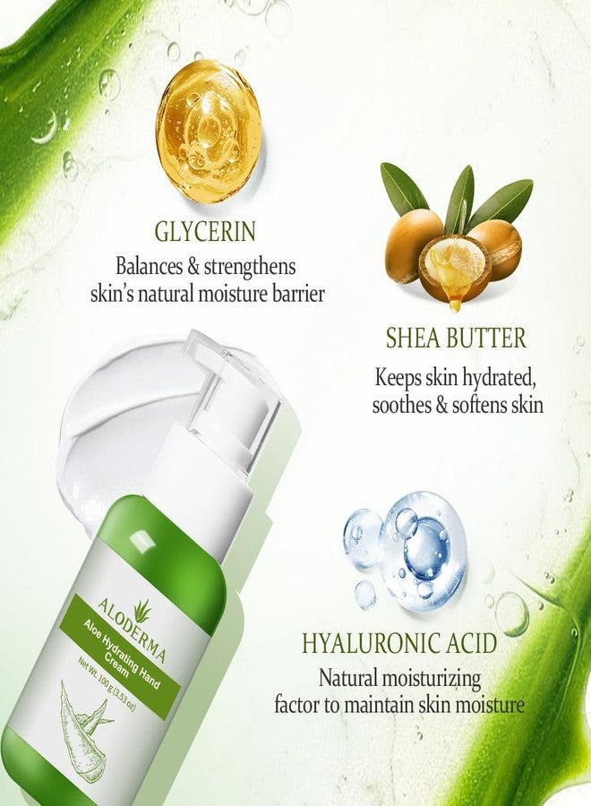 Aloderma Aloe Hydrating Hand Cream, 3.5oz Travel Size - Non-Greasy Gentle Hand Cream for Dry, Cracked Hands, Lightweight Lotion Made with Fresh Organic Aloe Vera and Shea Butter for Soft Hands - Image 3
