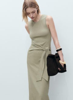 MANGO Cotton With Knot Detail Dress  - Image 4