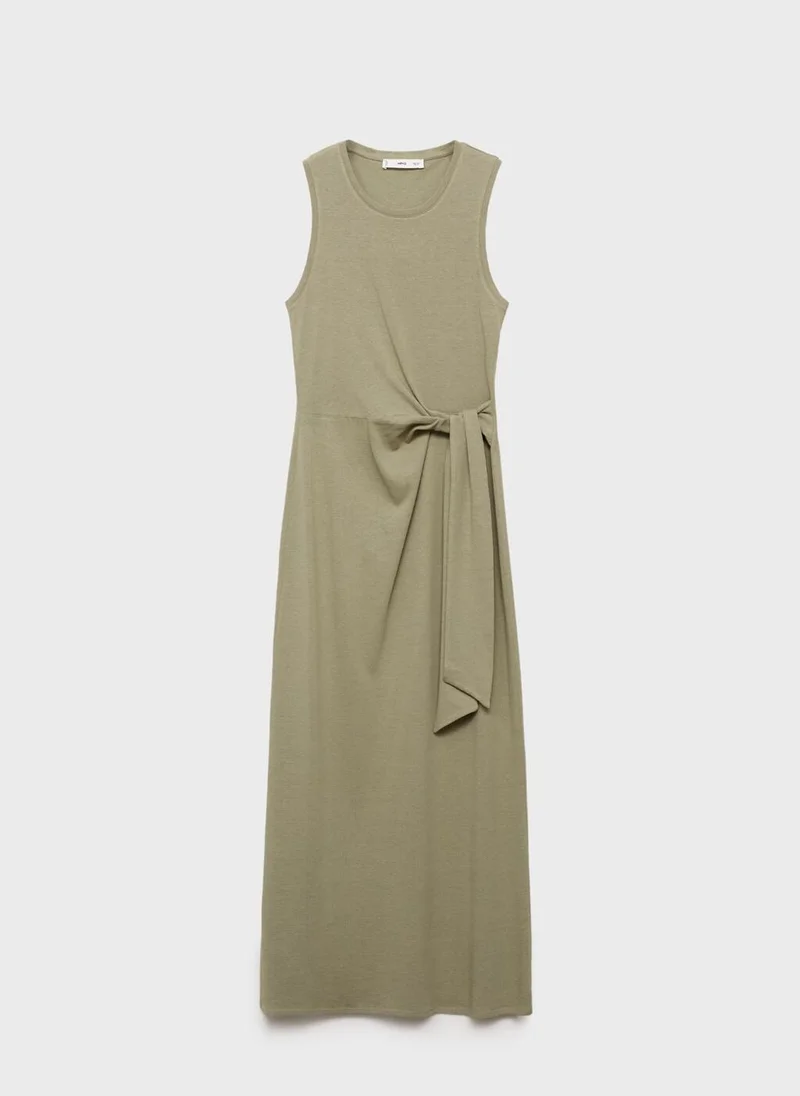MANGO Tie-Waist Knit Dress