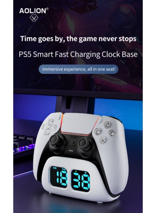 AOLION Suitable for PS5 handle  multifunctional game handle charging dock with alarm clock display fast charging dock - Image 1