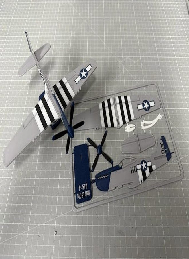 3D CRAFT Mustang Model Aircraft Kit, WWII Fighter Plane, D-Day Invasion Stripes, Multicolor, Scale Model - Image 1