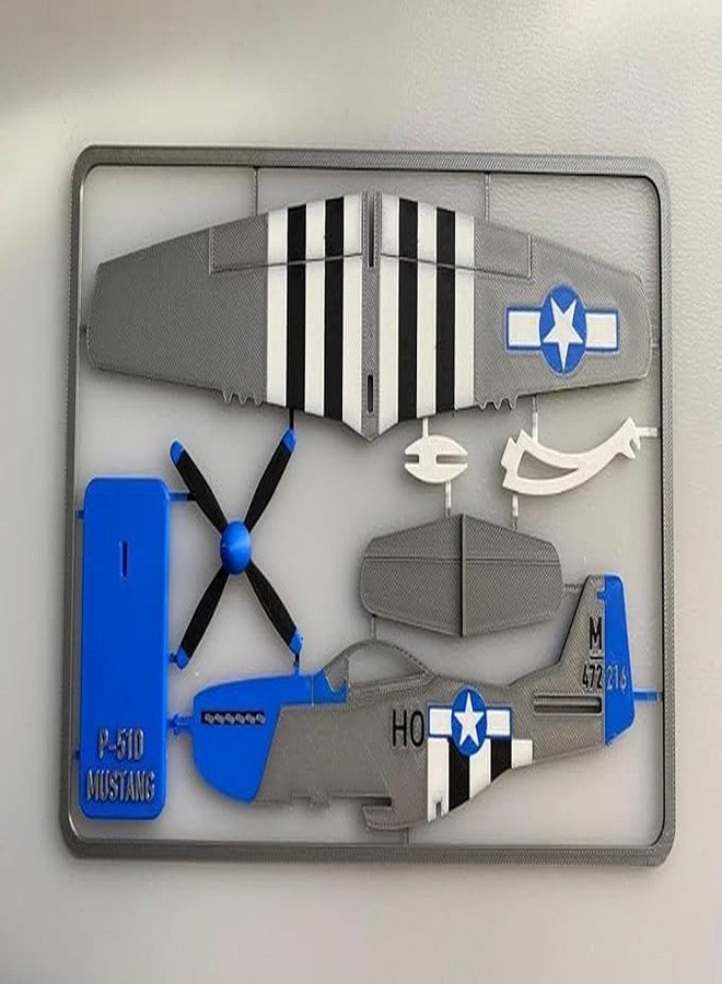 3D CRAFT Mustang Model Aircraft Kit, WWII Fighter Plane, D-Day Invasion Stripes, Multicolor, Scale Model - Image 2