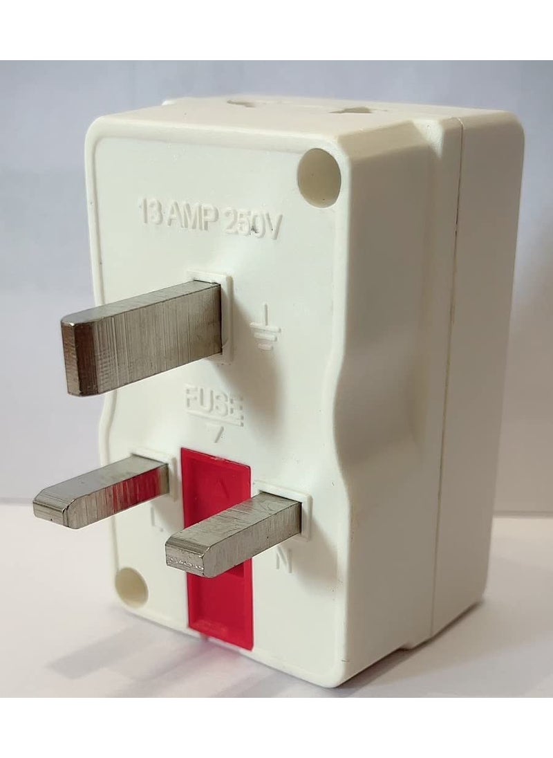 HI PLASST PINS N PLUGS HiPLASST2pcs Flat Multi Input 3Way 3Pin Plug Multicountry Input Plug Adapter with Fuse for Imported Devices from UK US AustraliaJapanetc Plugs  - Image 5