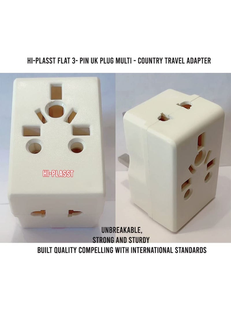HI PLASST PINS N PLUGS HiPLASST2pcs Flat Multi Input 3Way 3Pin Plug Multicountry Input Plug Adapter with Fuse for Imported Devices from UK US AustraliaJapanetc Plugs  - Image 3