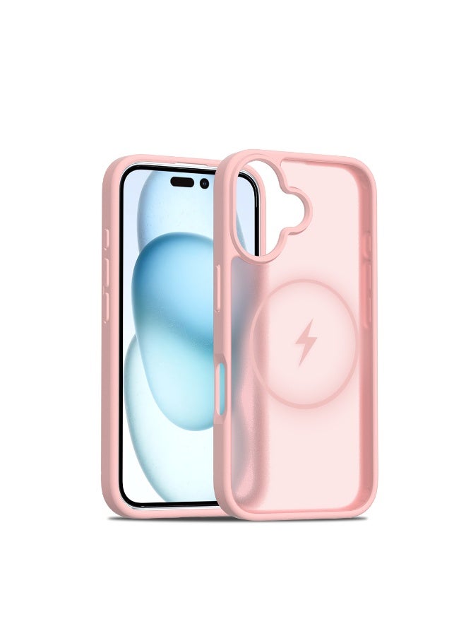 TPU Skin Feel Protection Case With Magsafe For iPhone 16 Pro, Light Pink
