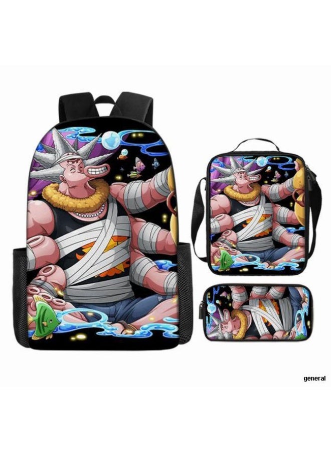 general The latest universal cartoon printed three piece practical bag combination (suitable for students, children, friends, outings, mountain climbing, etc.) - Image 1