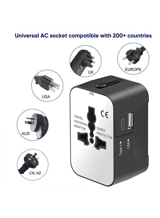 Universal Travel Adapter with (Type C+USB) 2 USB Ports & AC Outlet, International Plug Adapter Converter, Type C/A/G/I All in One Wall Charger Worldwide Travel Adaptor for US to EU UK AUS Asia - Image 4