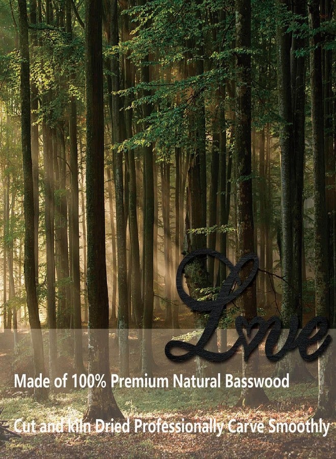 CREATCABIN Love Word Cutout Sign Laser Cut Wood Letter Sign Heart Wall Decor Unfinished Wooden Signs Wall Art Basswood Hanging Sculpture Decor for Crafts DIY Home Farmhouse Bedroom Black 11.9x5.9Inch - Image 4