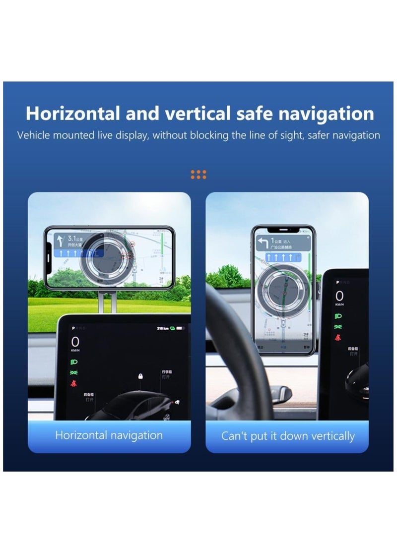 MUNTAQI حامل هاتف مغناطيسي للشاشة لجهاز ماك بوك آيفون 14/تسلا موديل 3 (رمادي داكن) - Image 5