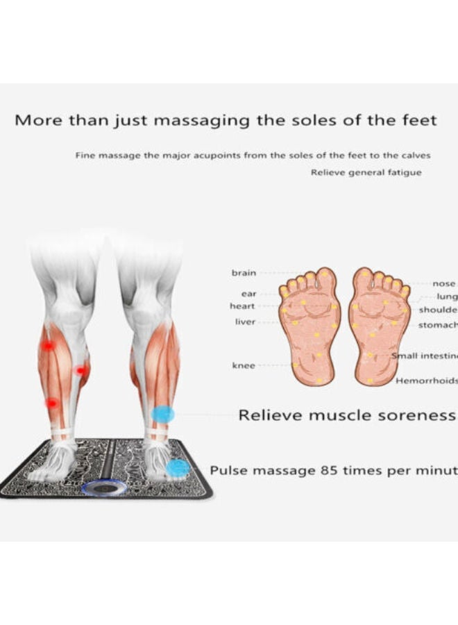 SHOPI Foot Massager EMS USB Rechargeable Folding Portable Electric Massage Mat Electronic Muscle Stimulator Feet Massage Promoting Blood Circulation Muscle Pain Relief - Image 4