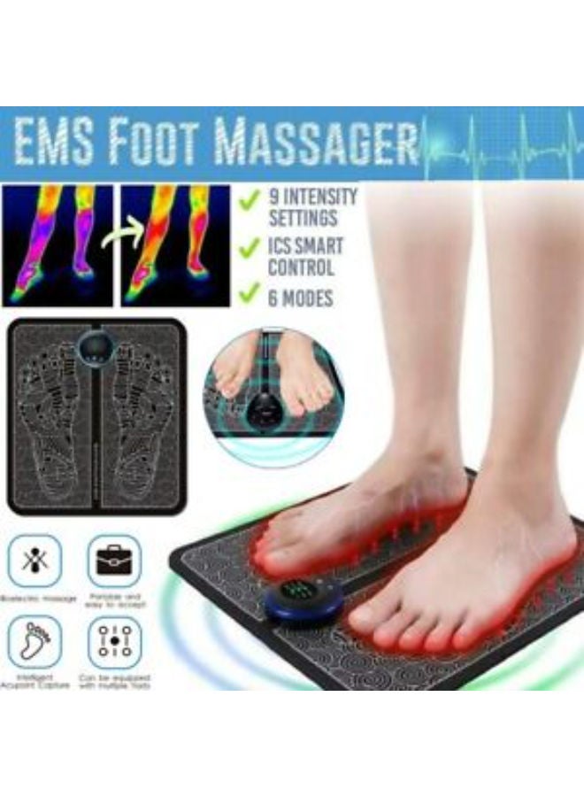 SHOPI Foot Massager EMS USB Rechargeable Folding Portable Electric Massage Mat Electronic Muscle Stimulator Feet Massage Promoting Blood Circulation Muscle Pain Relief - Image 1