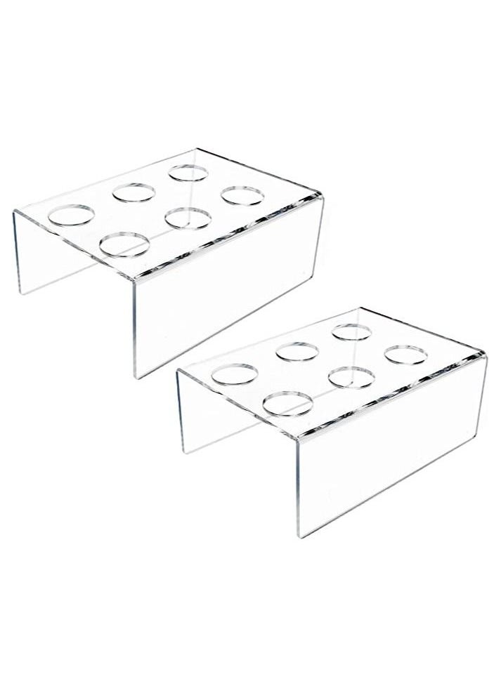 SMARTPOINTS 2Packs 6 Holes Acrylic Ice Cream Cone Holder Stand Acrylic Stand Holder Ice Cream Crisp Tube Cone Holder - Transparent  - Image 1