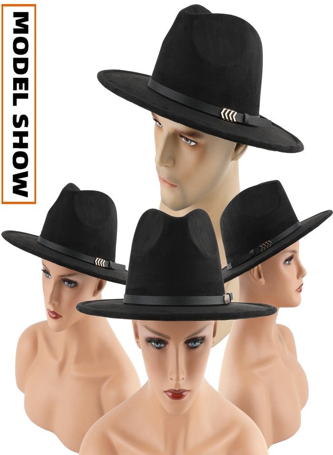 Pro Celia Wide Brim Fedora Hat for Men Women Big Rancher Felt Hat (US, Alpha, One Size, Belt-Black) - Image 5