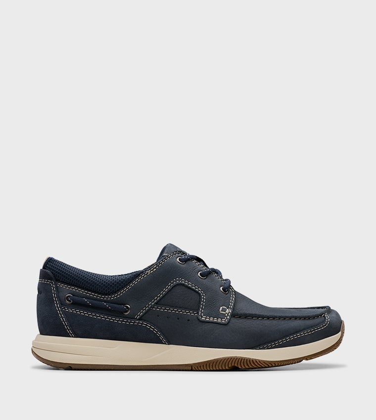 clarks Sailview Lace Navy Nubuck - Image 1