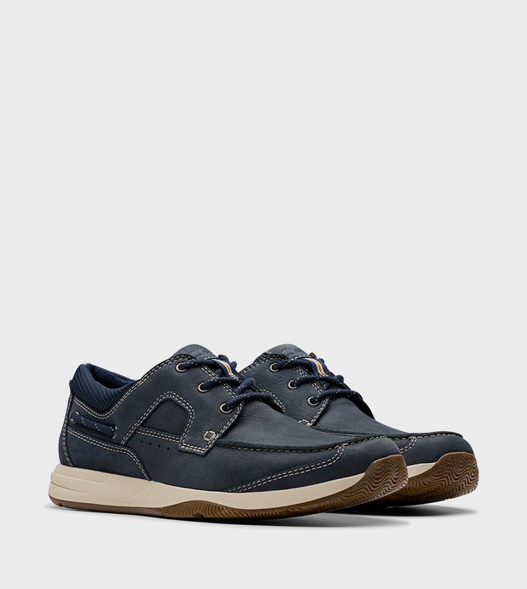 clarks Sailview Lace Navy Nubuck - Image 4