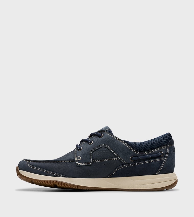 clarks Sailview Lace Navy Nubuck - Image 2