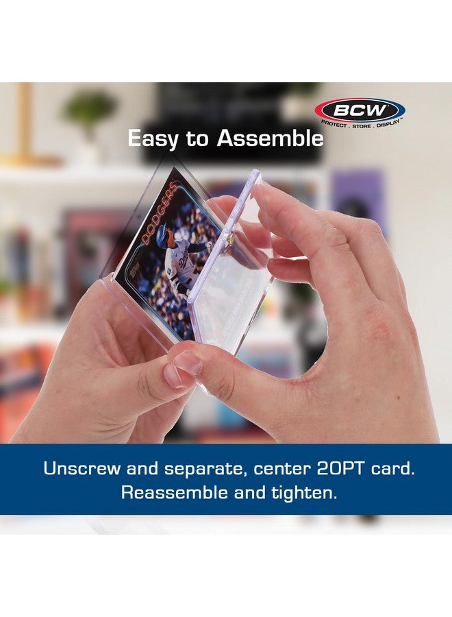 BCW 1 Screw Card Holder - 20 PT | Standard Trading Card Protector | Clear Polystyrene Screwdown Case | 2-Piece Design with Brass Screw | 10 Count - Image 5