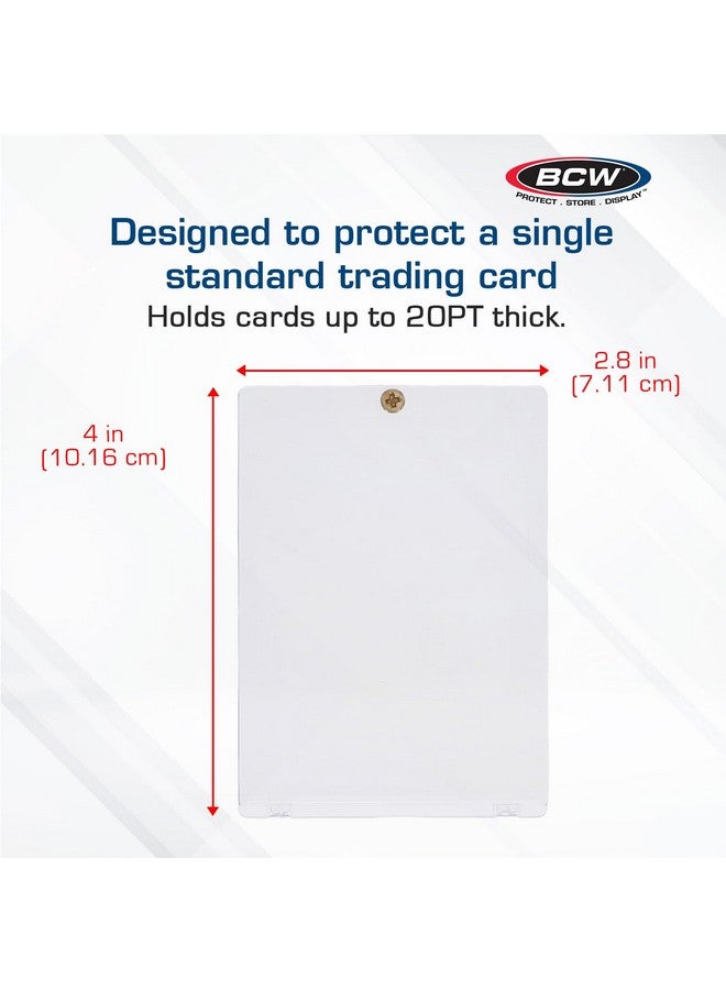 BCW 1 Screw Card Holder - 20 PT | Standard Trading Card Protector | Clear Polystyrene Screwdown Case | 2-Piece Design with Brass Screw | 10 Count - Image 3