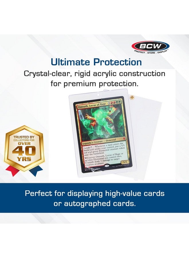 BCW 1 Screw Card Holder - 20 PT | Standard Trading Card Protector | Clear Polystyrene Screwdown Case | 2-Piece Design with Brass Screw | 10 Count - Image 2