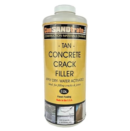 ConSandtrate Concrete Crack Filler - Tan - 3 lb. (Single Bottle) for Filling in Concrete Cracks on driveways, walkways and patios - Image 1