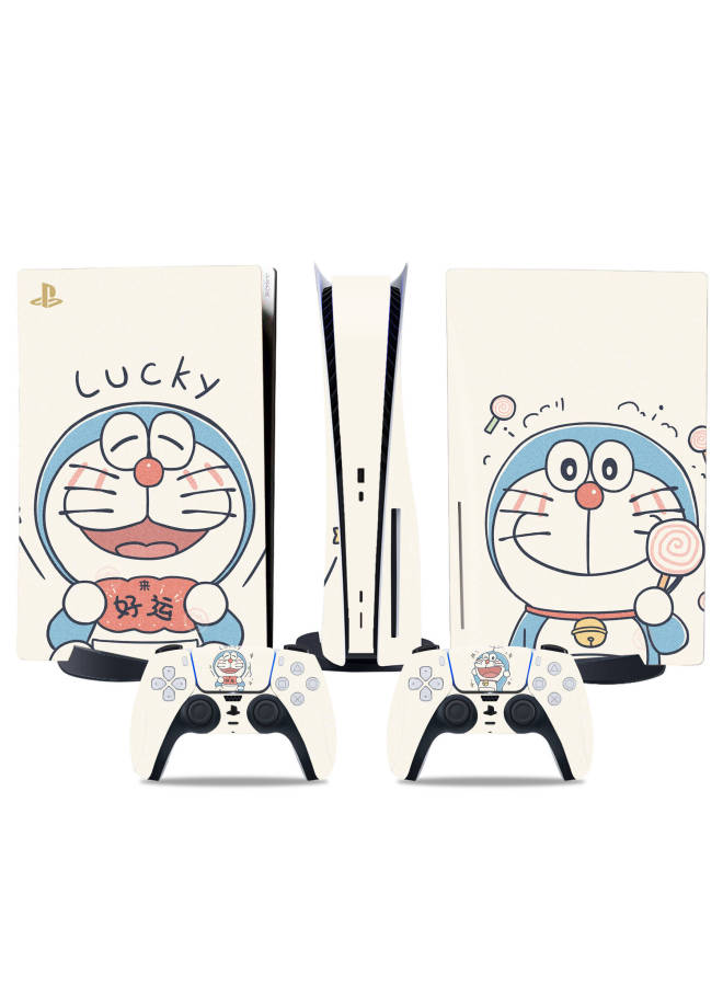 general PS5 CD-ROM Version Sticker PS5 Digital Version Of The Main Machine Handle Sticker Pikachu Doraemon Support A Generation Of Hair-Color:Champagne DiskPS5-7773 - Image 2