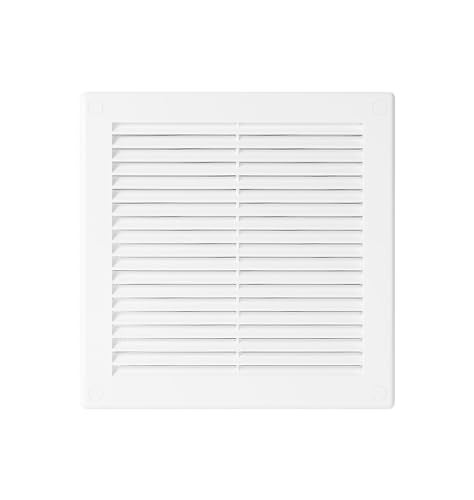 Awenta 6" x 6" Inch Square Plastic White Ventilation Grille with Mesh - Intake, Exhaust, Dryer Soffit Air Vent cap - HVAC Ceiling Register vent cover - Crawl Space Exhaust Wall Vent Hose - Image 2