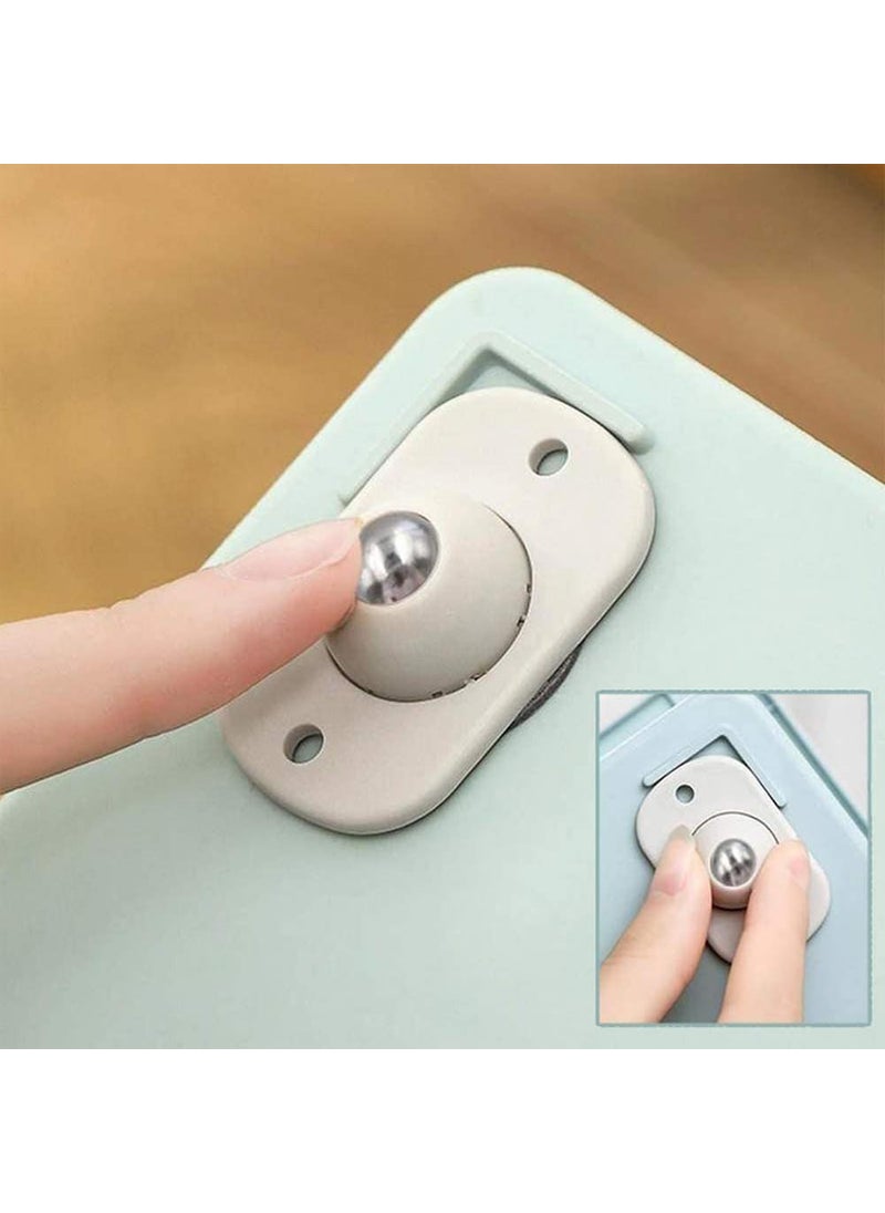 Dophee Dophee 8Pcs Universal Mini SelfAdhesive Casters Swivel White Stainless Steel ABS SelfAdhesive 360Degree Rotation Furniture Pulley Rotating Wheels  - Image 4