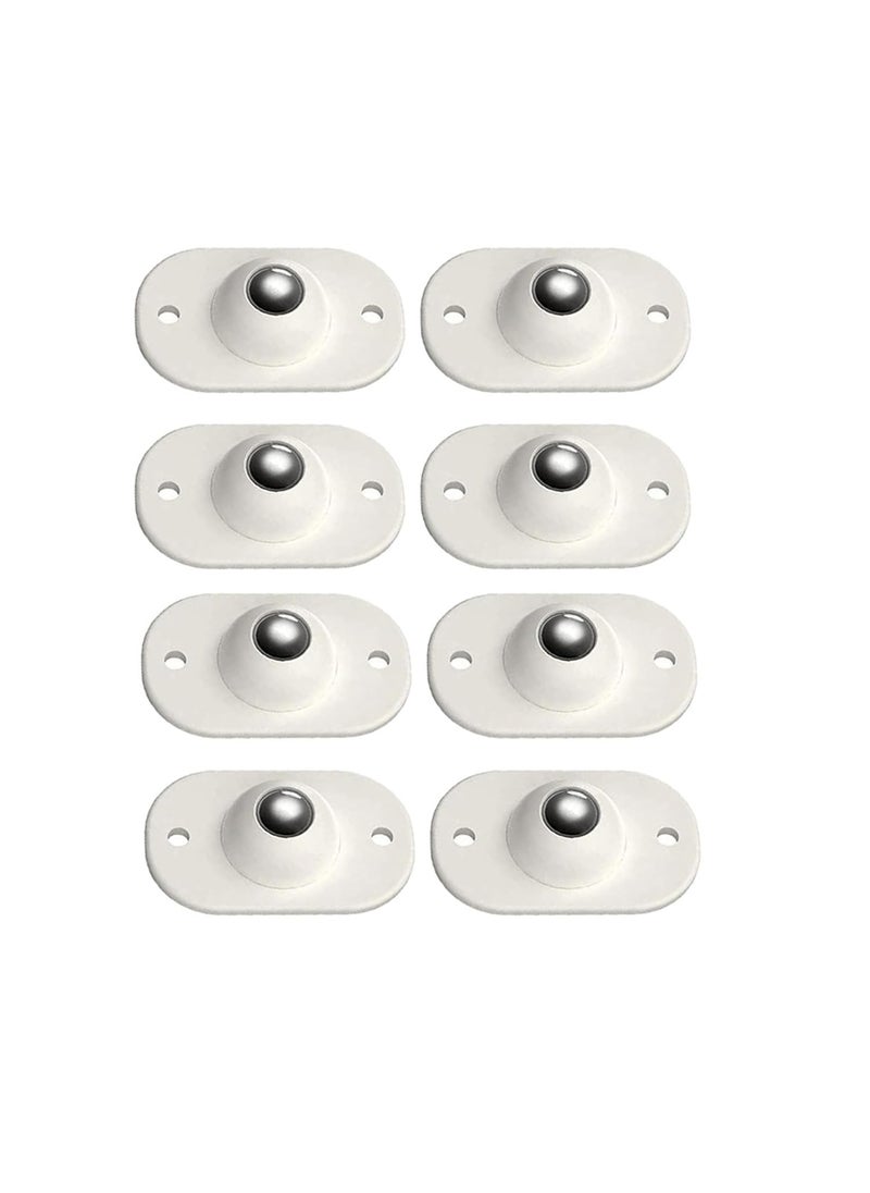 Dophee Dophee 8Pcs Universal Mini SelfAdhesive Casters Swivel White Stainless Steel ABS SelfAdhesive 360Degree Rotation Furniture Pulley Rotating Wheels  - Image 1