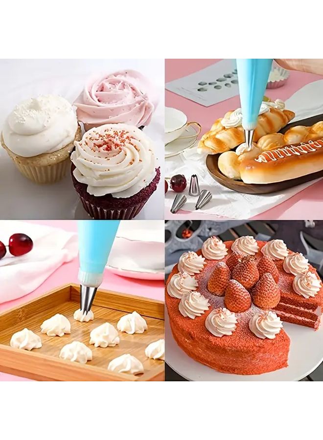 38 قطعة من أدوات تزيين الكعك مع 32 طرفًا وحقيبتين للحلويات للخبز DIY - Image 5