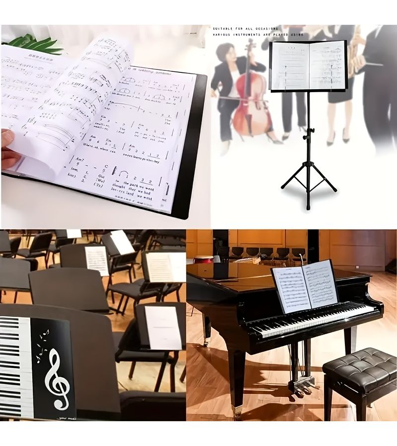 Black Folder 40 Pockets Holds 80 Pages Guitar Sheet Music A4 Data Scores - Image 4