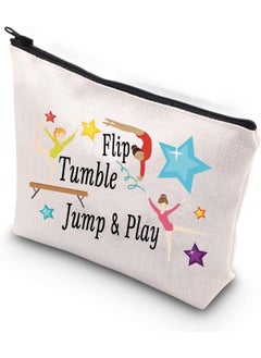 WCGXKO WCGXKO Gymnast Party Gift Flip Tumble Jump & Play Zipper Pouch Makeup Bag (Flip Tumble) 
