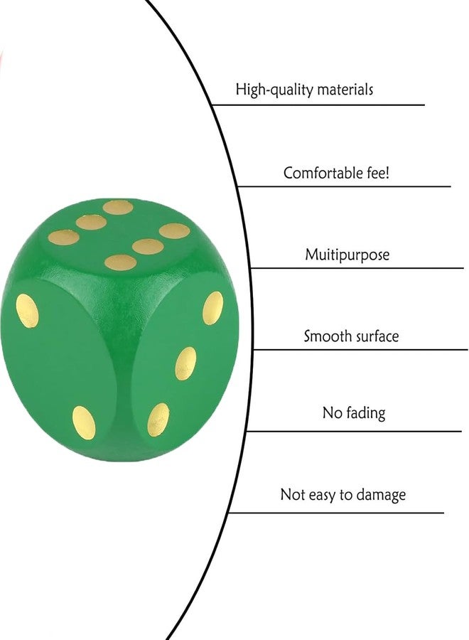 مكعبات نرد خضراء كبيرة، مكعبات نرد، نرد، مناسبة لألعاب الطاولة، والحفلات، ورحلات التخييم، والترفيه العائلي، والأدوات التعليمية - Image 3