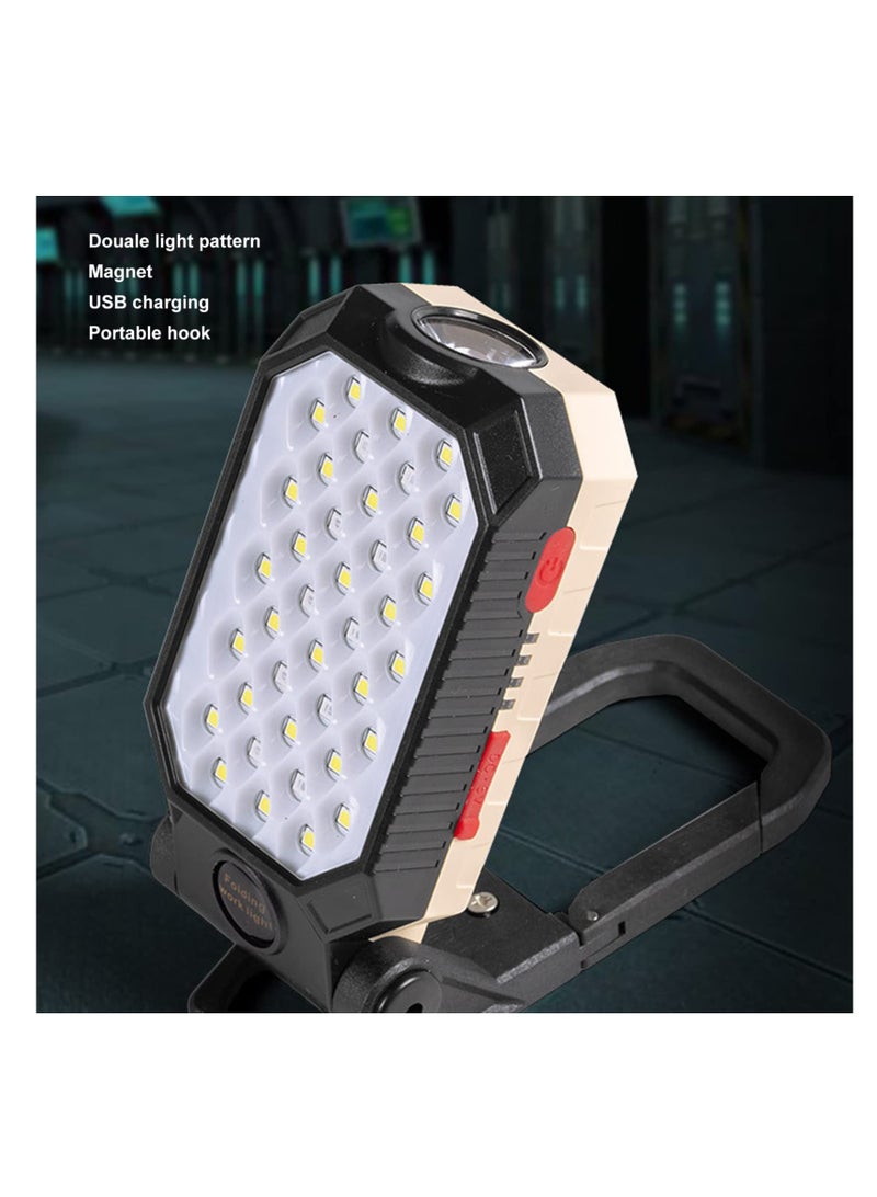 LED Work Light Rechargeable 2200mAh 1200LM Waterproof Foldable Adjustable Magnet Cordless COB Floodlight, Mechanical Light with 4 Light Modes for Camping, Hiking, Fishing, Car Repair and Emergency. - Image 4