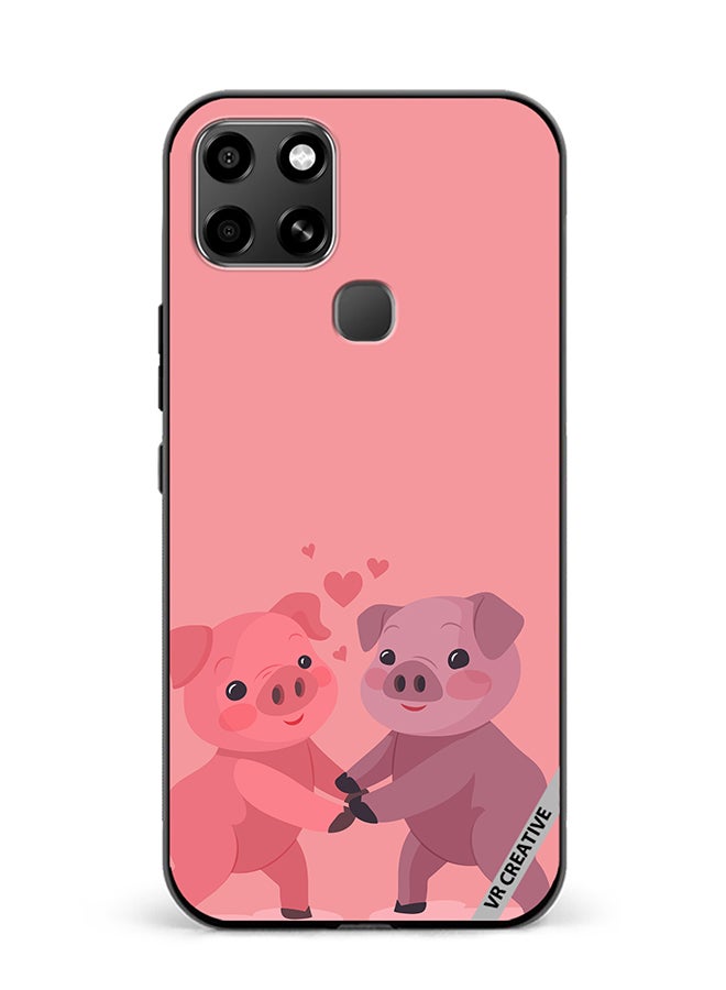VR CREATIVE Protective Case Cover For Infinix Smart 6 Love Pig Design Multicolour - Image 1