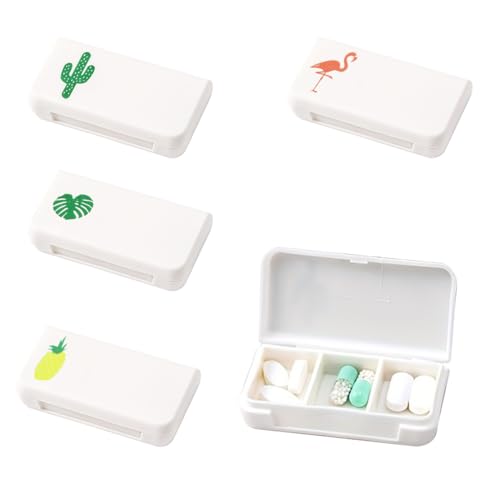 HANNEA® 4 Pack Small Pill Organizer Pill Case Box, 3 Compartments Travel Pill Organizer, Moisture Proof Daily Pill Case for Pocket Purse, Portable Medicine Vitamin Fish Oil Holder Container - Image 1