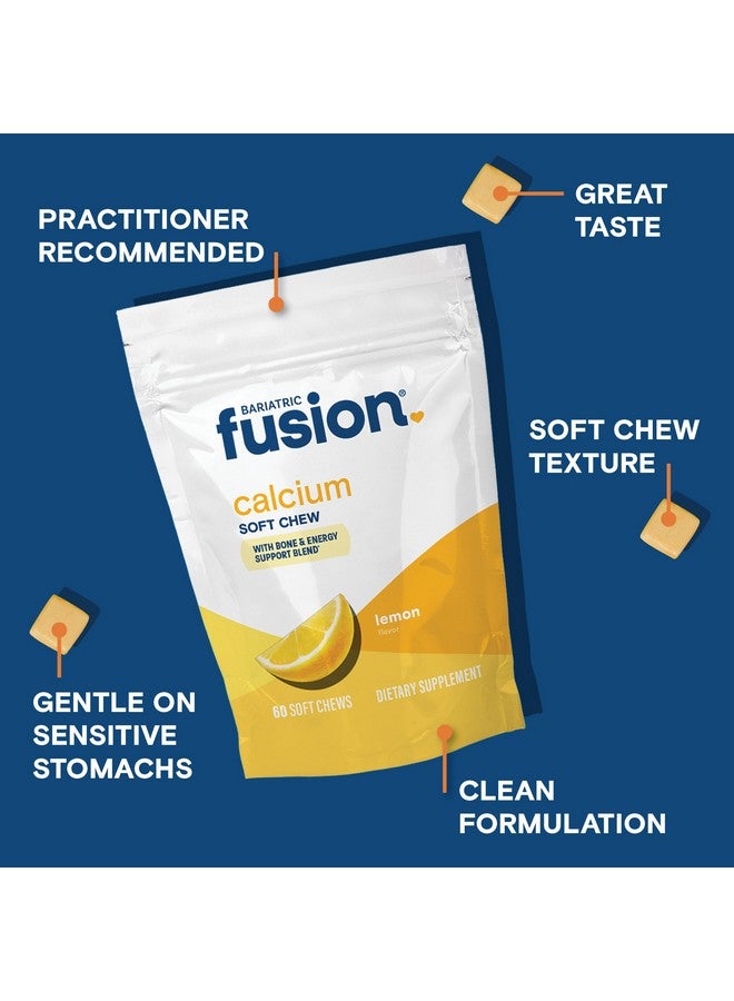 Bariatric Fusion Bariatric Calcium Chews | Calcium Citrate with Vitamin D3 Calcium Supplement Bariatric Vitamin | Sugar Free Calcium Citrate Chewable | Calcium Citrate 500mg | Lemon | 60 Count - Image 2
