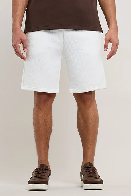 R&B Textured Shorts with Drawstring Waist