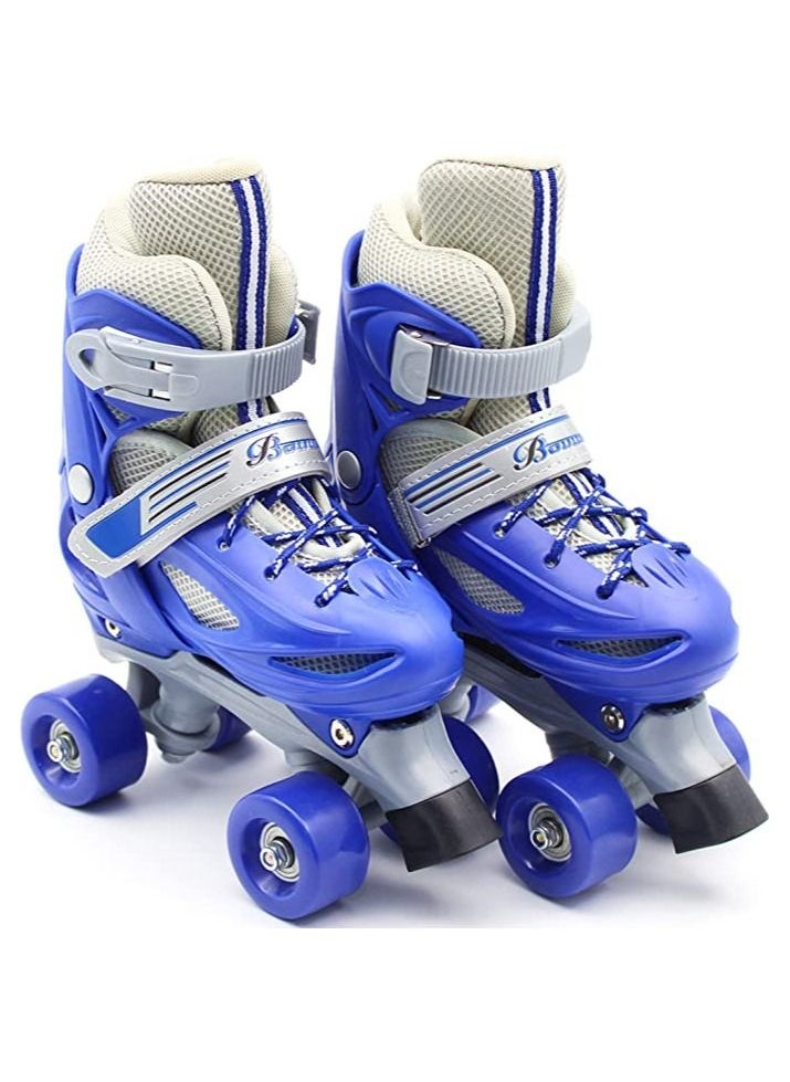 EASY FUTURE Roller Skates Adjustable Size Double Row 4 Wheel Skates for Outdoor Indoor Children Skates for Boys And Girls Blue Colour  - Image 1