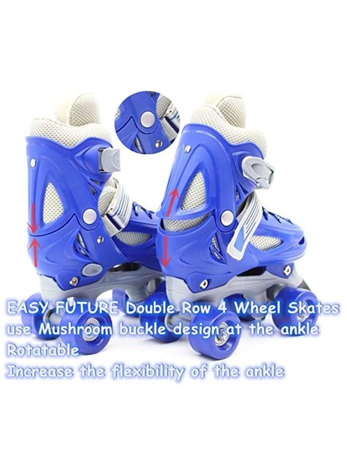 EASY FUTURE Roller Skates Adjustable Size Double Row 4 Wheel Skates for Outdoor Indoor Children Skates for Boys And Girls Blue Colour  - Image 3