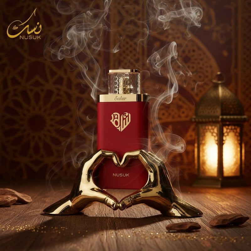 NUSUK Saher Eau de Parfum for Women - 100ml | Long Lasting Luxury Perfume with Apple, Jasmine, Rose & Vanilla Notes | Elegant & Sophisticated Scent For Women - Image 5