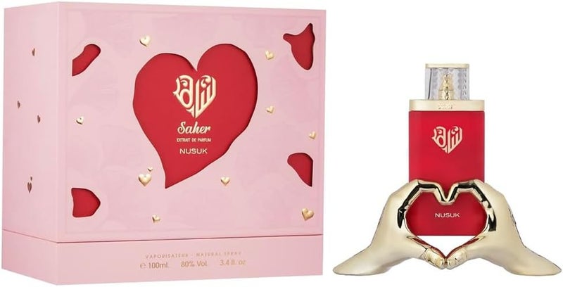 NUSUK Saher Eau de Parfum for Women - 100ml | Long Lasting Luxury Perfume with Apple, Jasmine, Rose & Vanilla Notes | Elegant & Sophisticated Scent For Women - Image 2