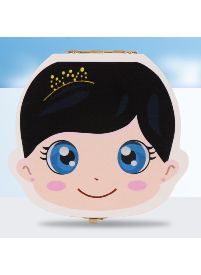 Children's Deciduous Tooth Box, Tooth Collection, Preservation, Lanugo Hair Storage Box, Tooth Replacement, Commemorative Boy And Girl Baby's Tooth Decoration-Color:Crown Painted Baby Girl - Image 1