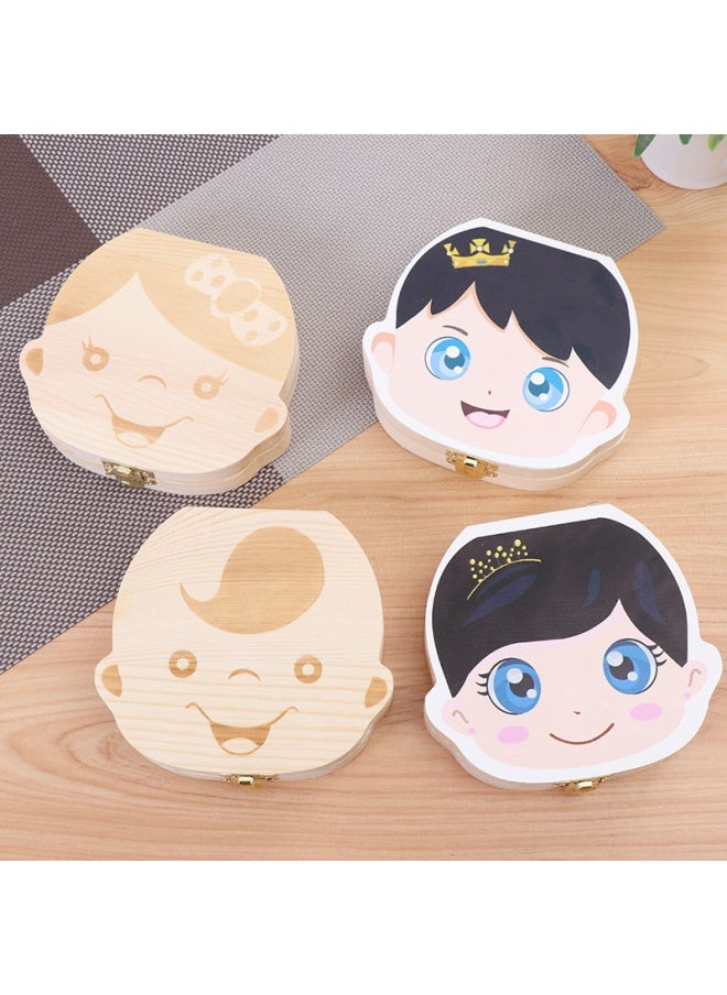 Children's Deciduous Tooth Box, Tooth Collection, Preservation, Lanugo Hair Storage Box, Tooth Replacement, Commemorative Boy And Girl Baby's Tooth Decoration-Color:Crown Painted Baby Girl - Image 2