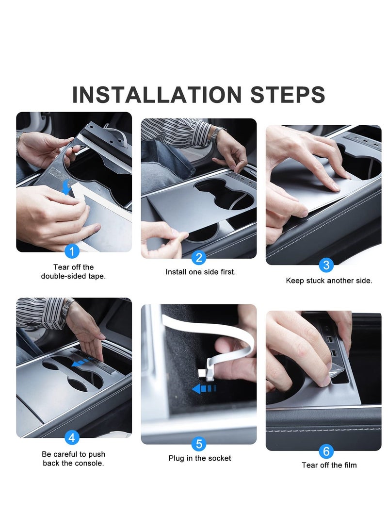 Y&D - USB Hub for Tesla Model 3 Y 2021 2022 2023 Docking Station of Center Console Smart Sensor Fast Charging Adapter Accessories - Image 1