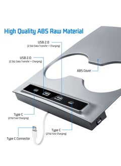 Y&D USB Hub for Tesla Model 3 Y 2021 2022 2023 Docking Station of Center Console Smart Sensor Fast Charging Adapter Accessories  - Image 5