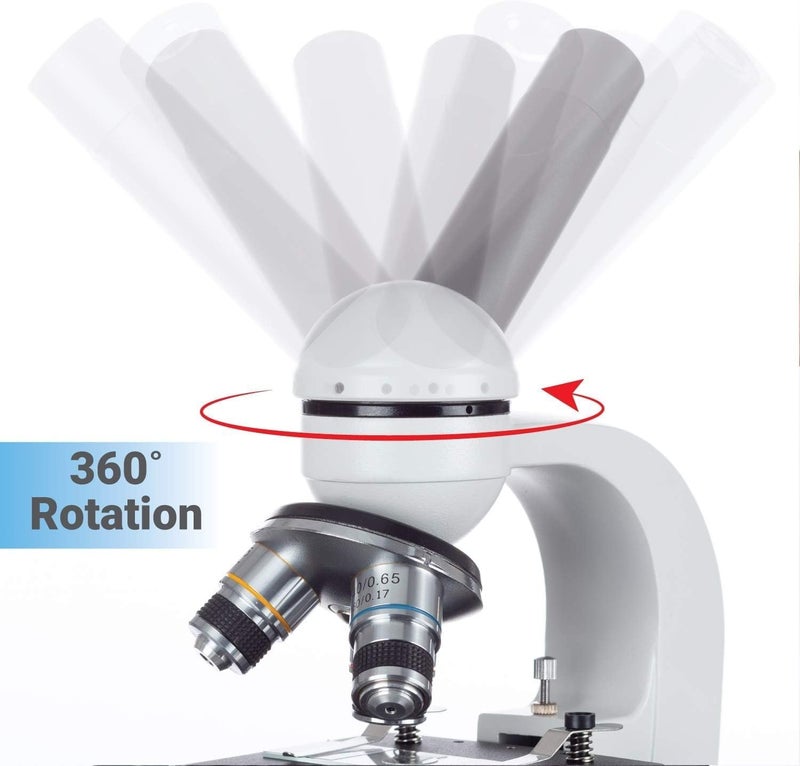 AmScope AmScope M150CEA 40X1000X LED Cordless AllMetal Framework FullGlass Optical Lens Student Compound Microscope with Coarse  Fine Focusing  Digital Camera USB Imager  - Image 2