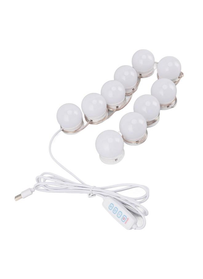 LED Vanity Lights with 10 Dimmable Bulbs USB Adjustable Color and Brightness Mirror Lights for Makeup Dressing Room Bathroom