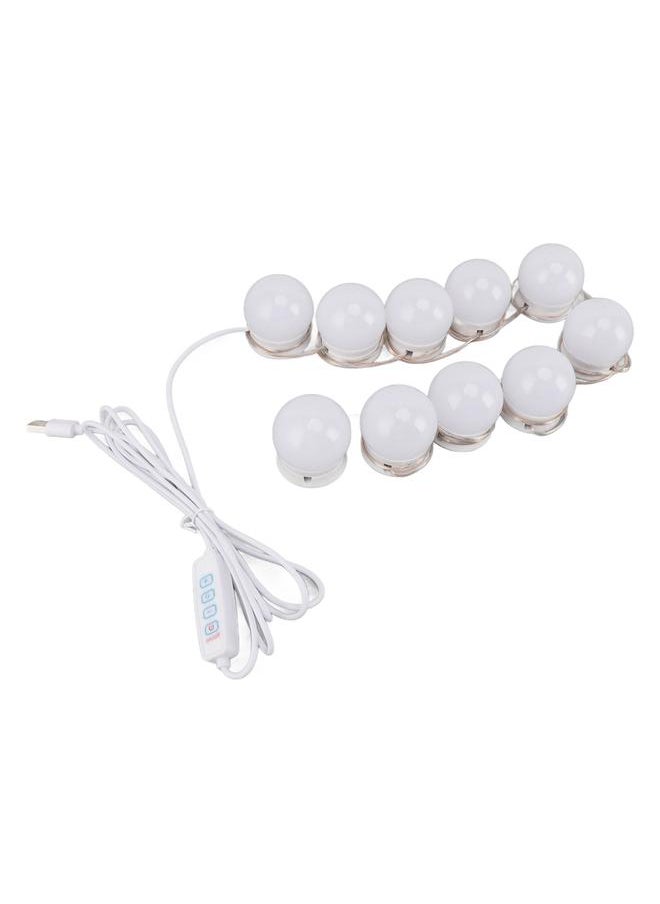 LED Vanity Lights with 10 Dimmable Bulbs USB Adjustable Color and Brightness Mirror Lights for Makeup Dressing Room Bathroom