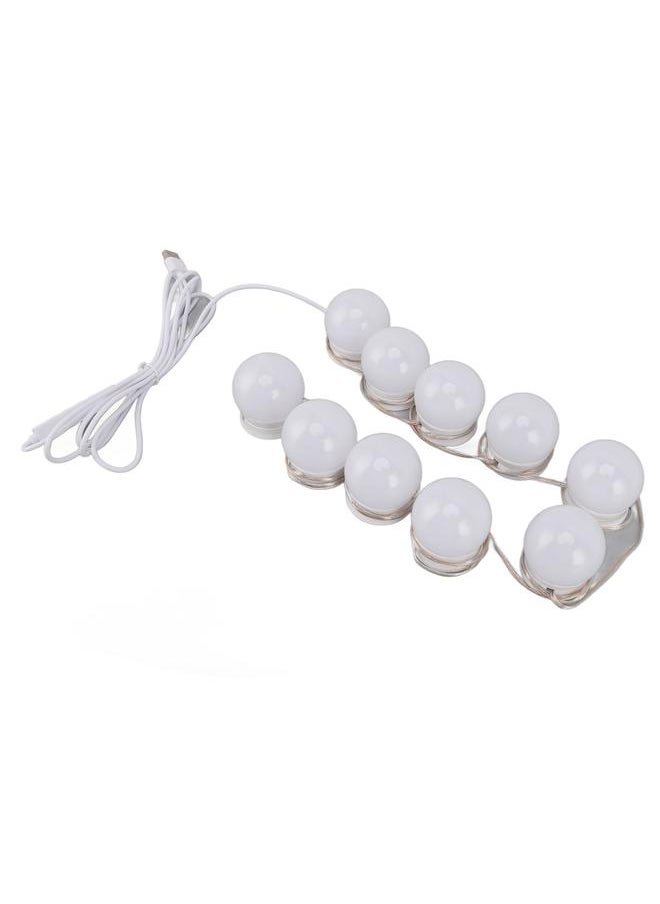 LED Vanity Lights with 10 Dimmable Bulbs USB Adjustable Color and Brightness Mirror Lights for Makeup Dressing Room Bathroom