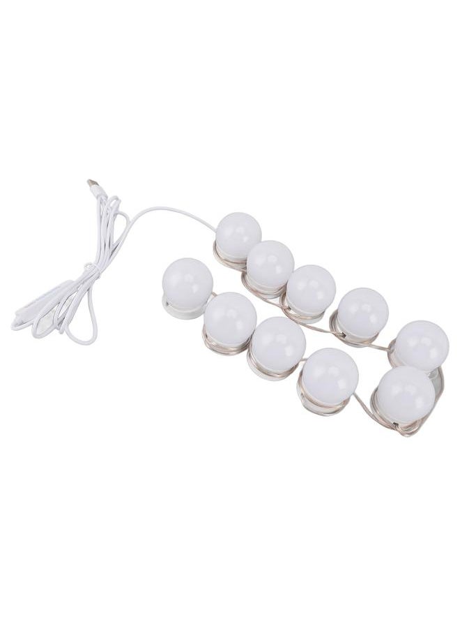 LED Vanity Lights with 10 Dimmable Bulbs USB Adjustable Color and Brightness Mirror Lights for Makeup Dressing Room Bathroom